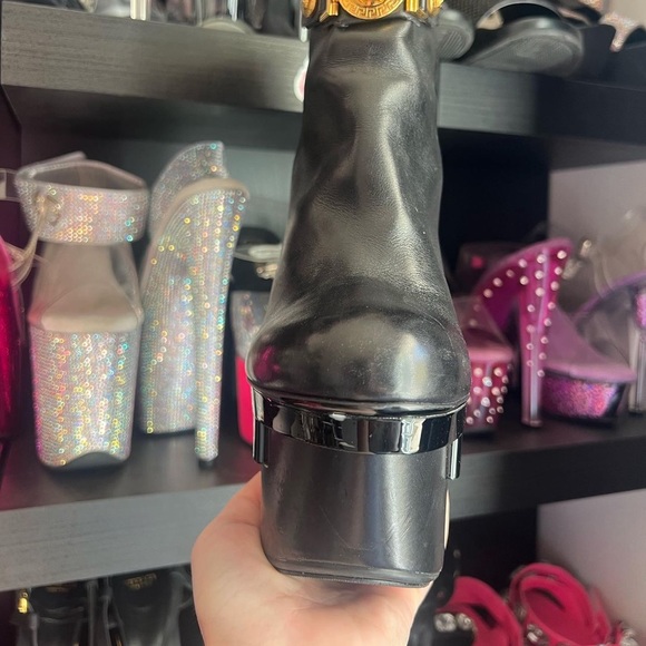 Versace triple platform heel booties Medusa gold hardware sexy iconic rare boots - Picture 10 of 10